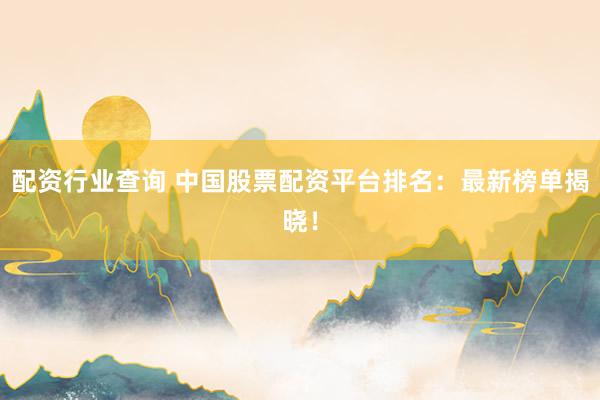 配资行业查询 中国股票配资平台排名：最新榜单揭晓！