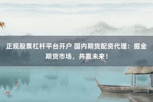 正规股票杠杆平台开户 国内期货配资代理：掘金期货市场，共赢未来！