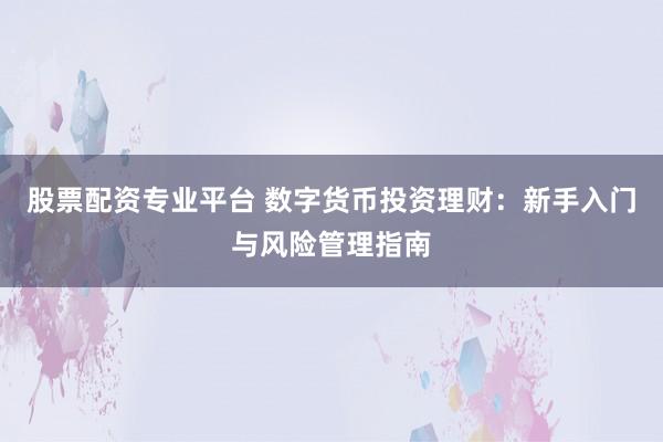 股票配资专业平台 数字货币投资理财：新手入门与风险管理指南