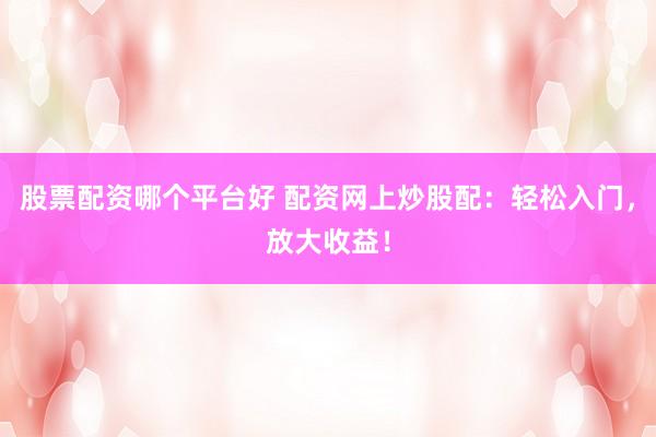 股票配资哪个平台好 配资网上炒股配：轻松入门，放大收益！