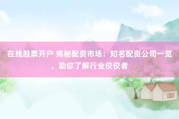 在线股票开户 揭秘配资市场：知名配资公司一览，助你了解行业佼佼者