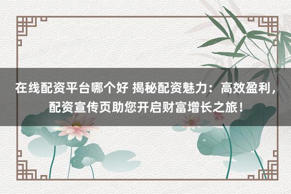 在线配资平台哪个好 揭秘配资魅力：高效盈利，配资宣传页助您开启财富增长之旅！