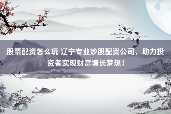 股票配资怎么玩 辽宁专业炒股配资公司，助力投资者实现财富增长梦想！