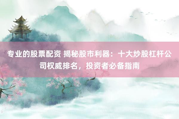 专业的股票配资 揭秘股市利器:十大炒股杠杆公司权威排名,投资者必备指南