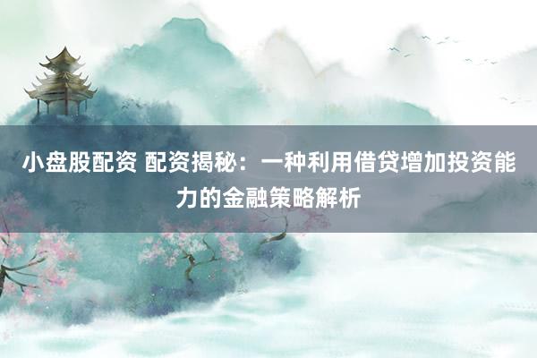 小盘股配资 配资揭秘:一种利用借贷增加投资能力的金融策略解析